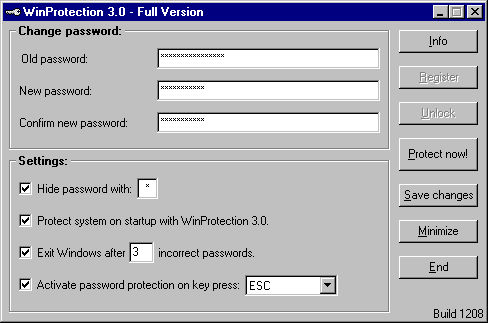 WinProtection 3.0 software screenshot
