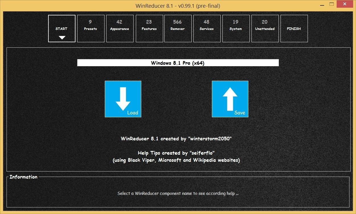 WinReducer EX-81 1.8.6.0 software screenshot