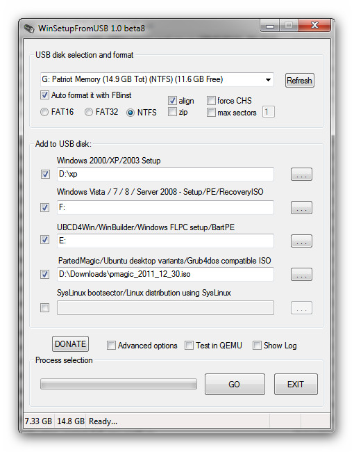 WinSetupFromUSB 1.8 software screenshot