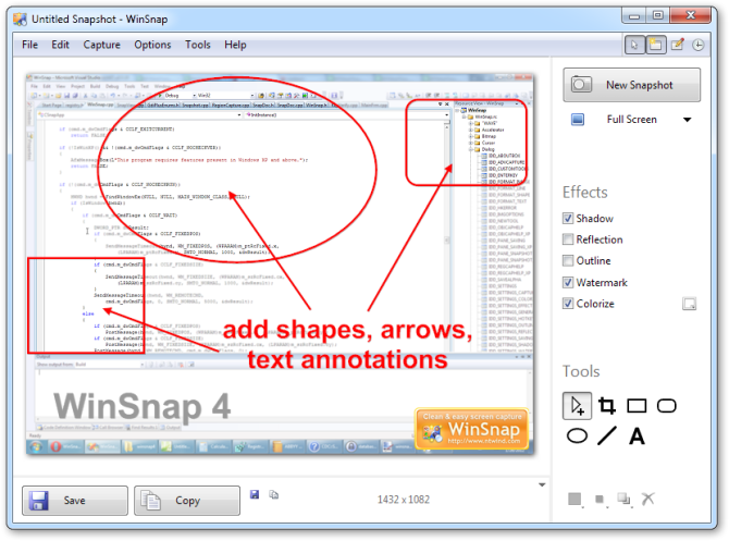 WinSnap 4.5.8 software screenshot