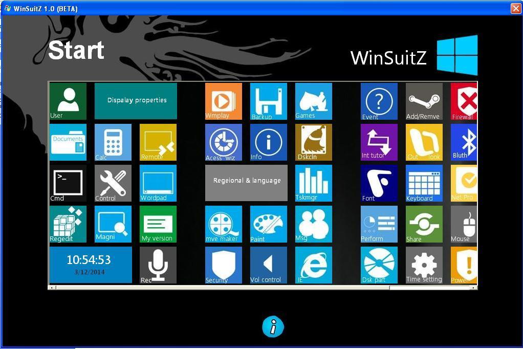 WinSuitZ 1.0 Beta software screenshot