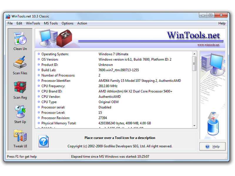 WinTools.net Classic 17.4.1 software screenshot