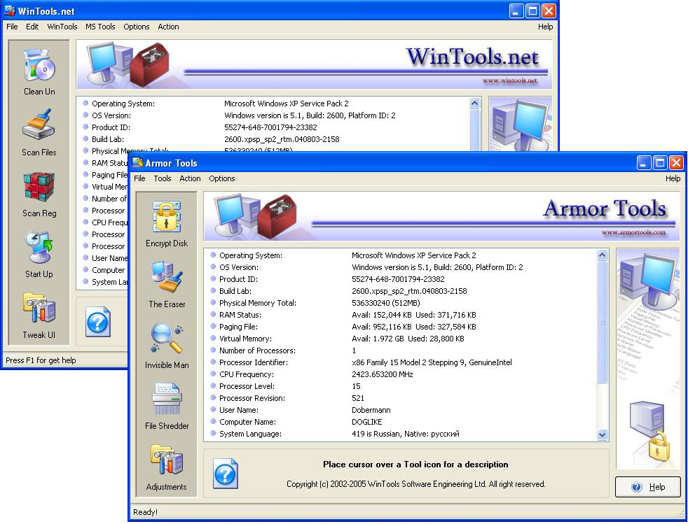 WinTools.net Extra 8.8 software screenshot