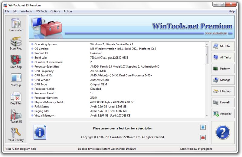 WinTools.net Premium 17.4.1 software screenshot