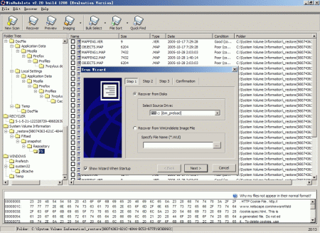 WinUndelete 2.20 software screenshot
