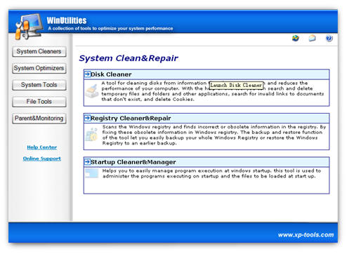 WinUtilities 5.1 software screenshot