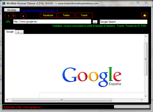 WinWeb Browser Deluxe 2.2 software screenshot