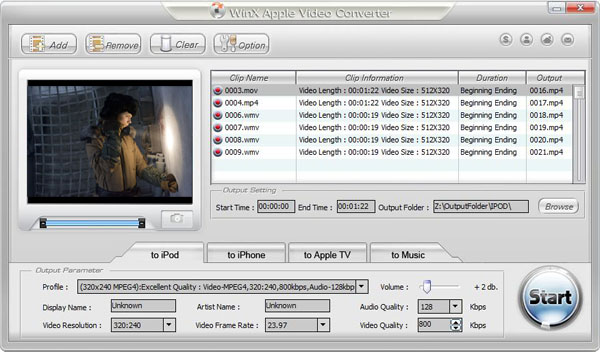 WinX Apple Video Converter 3.6.6 software screenshot