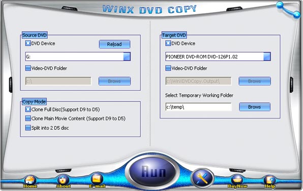 WinX DVD Copy 6.6.5 software screenshot