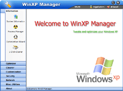 WinXP Manager 8.0.0 software screenshot