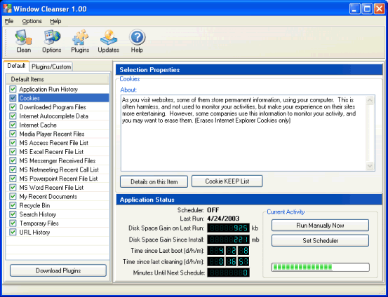 Window Cleanser 1.0 software screenshot