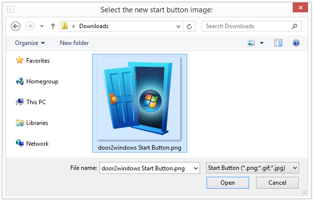 Windows 8.1 Start Button Changer 1.0.0.0 software screenshot