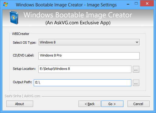 Windows Bootable ISO Creator 4.4.1.0 software screenshot