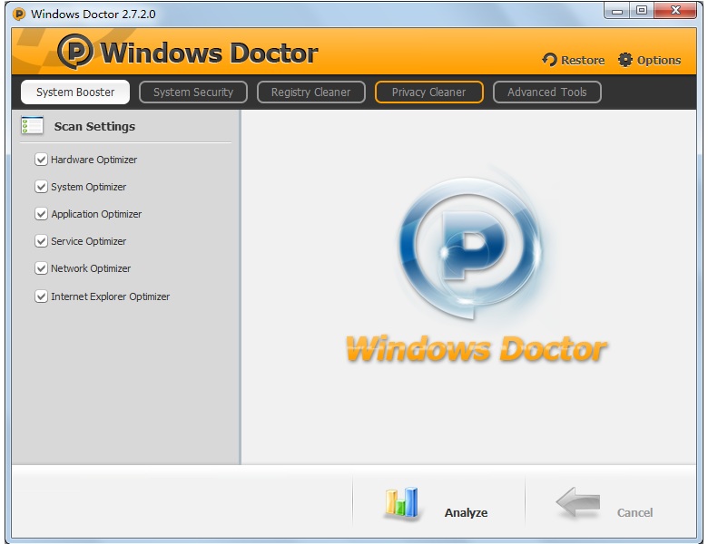 Windows Doctor 3.0.0.0 software screenshot
