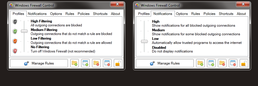 Windows Firewall Control 4.9.9.1 software screenshot