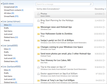 Windows Live Mail 2012 16.4.3528.0331 software screenshot