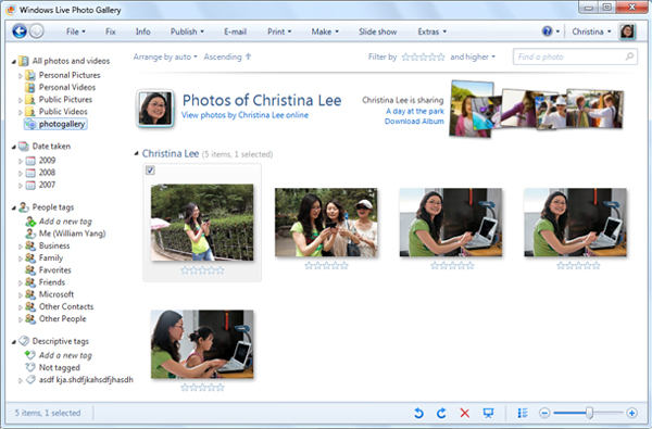 Windows Live Photo Gallery 2012 16.4.3508.0205 software screenshot
