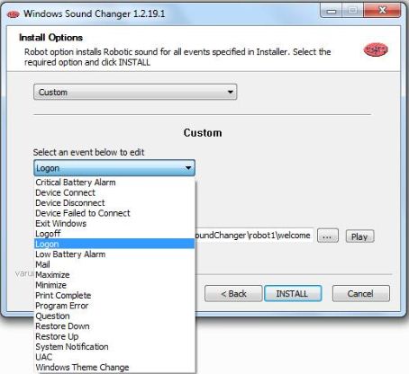 Windows Sound Changer 1.2.19.1 software screenshot