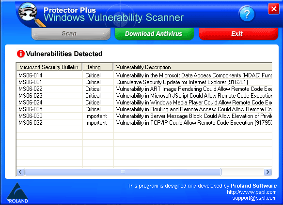 Windows Vulnerability Scanner 5.4 software screenshot