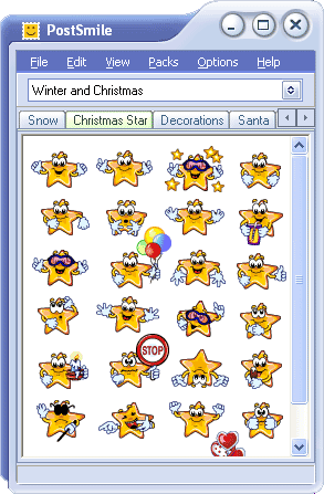 Winter and Christmas Smiley Collection for PostSmile 5.7 software screenshot