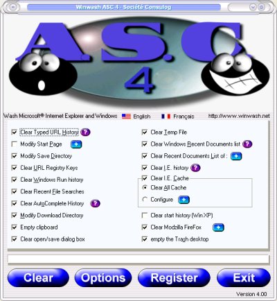 Winwash A.S.C 4 software screenshot