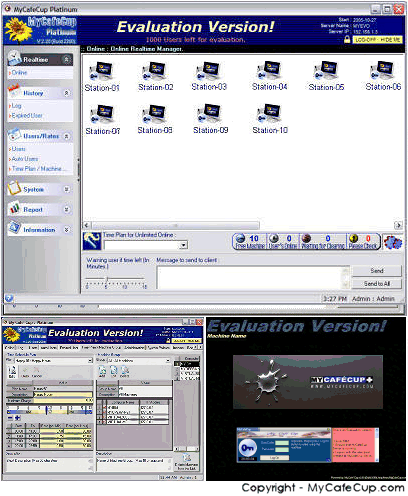Wireless Internet Cafe Software MyCafeCup 2.2281 software screenshot