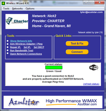 Wireless Wizard 6.6 software screenshot