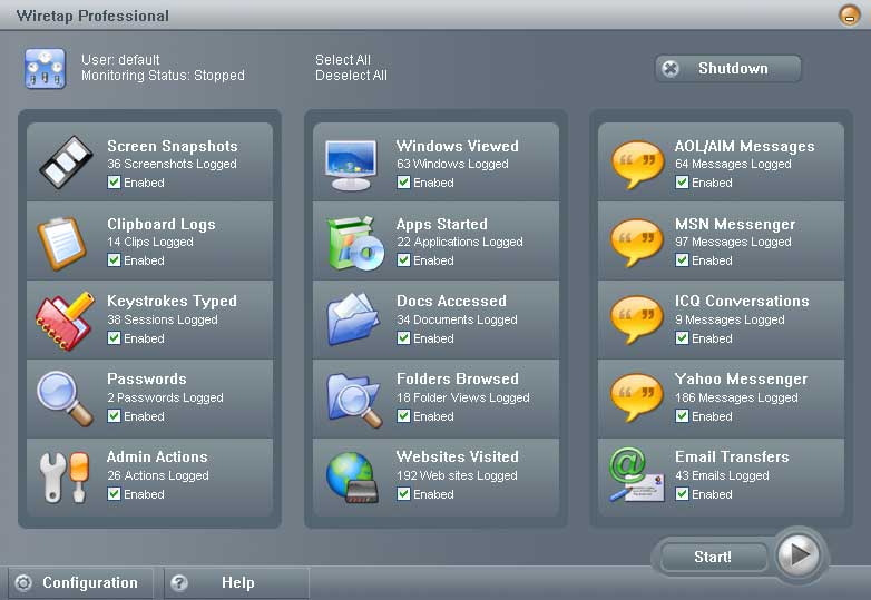 Wiretap Professional 6.0 software screenshot