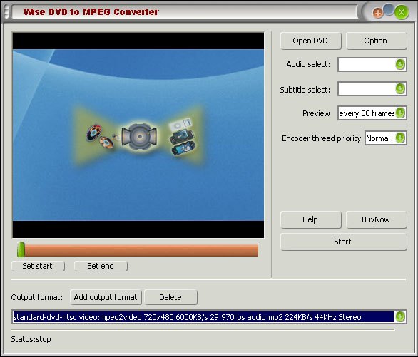 Wise DVD to MPEG Converter 5.0.8 software screenshot