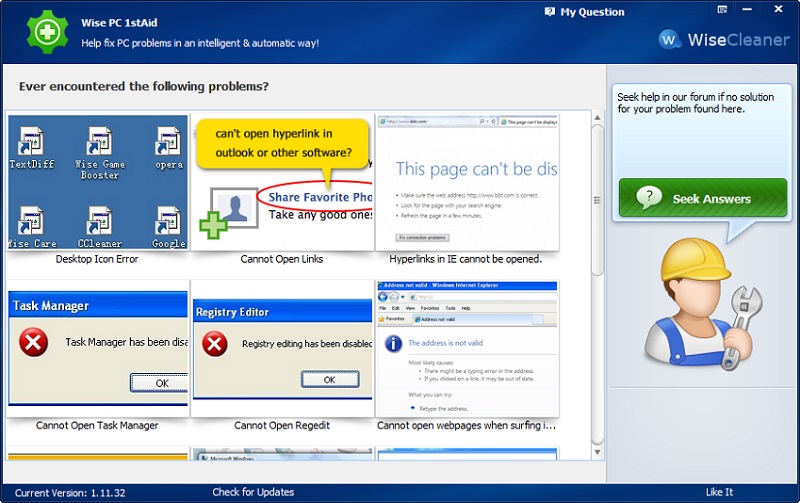 Wise PC 1stAid 1.48.67 software screenshot