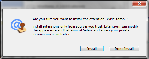 WiseStamp for Safari 3.13.4.0 software screenshot