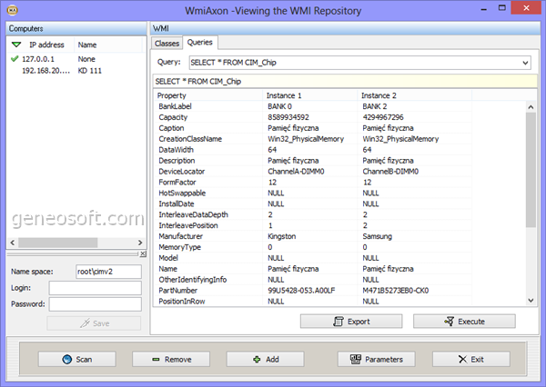 WmiAxon 2.4 software screenshot