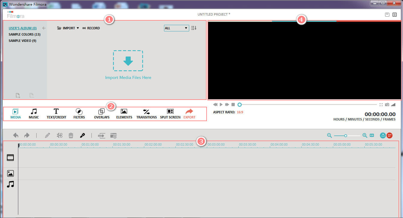 Wondershare Filmora 8.2.2 software screenshot
