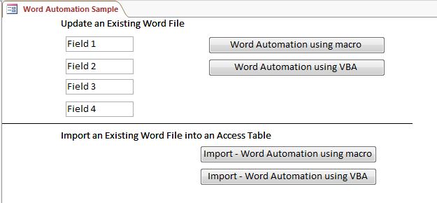 Word Automation  software screenshot