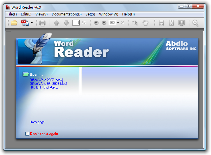 Word Reader 6.06 software screenshot