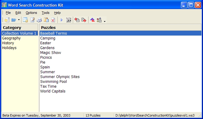 Word Search Construction Kit 4.0d software screenshot