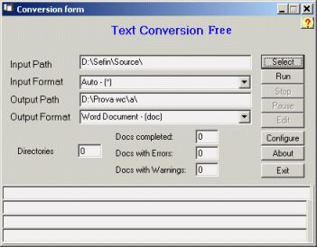 WordConvs Free 1.0 software screenshot