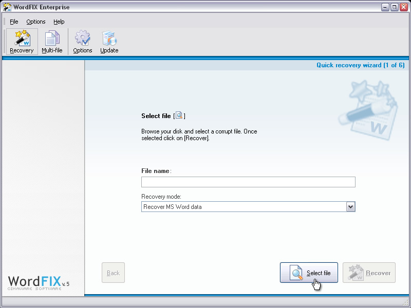 WordFIX 5.68 software screenshot