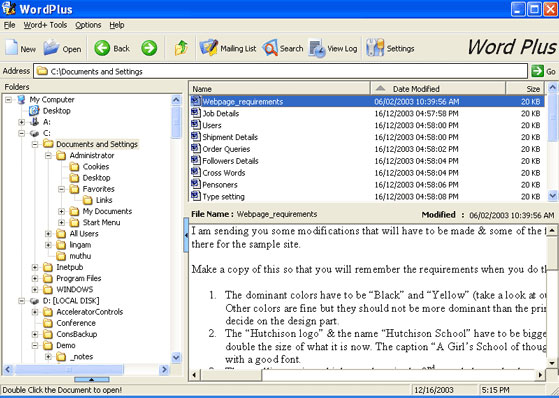WordPlus for Microsoft Word 1.00 software screenshot