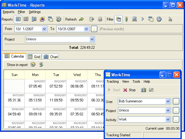 WorkTime 5.18 software screenshot