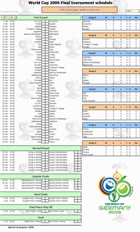 World Cup 2006 Tournament Calendar 1.5 software screenshot