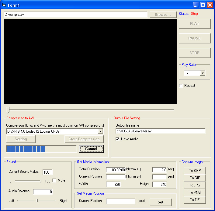 X360 Avi Convert ActiveX OCX 3.81 software screenshot