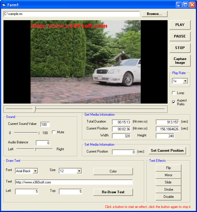 X360 Video Player ActiveX SDK 2.95 software screenshot