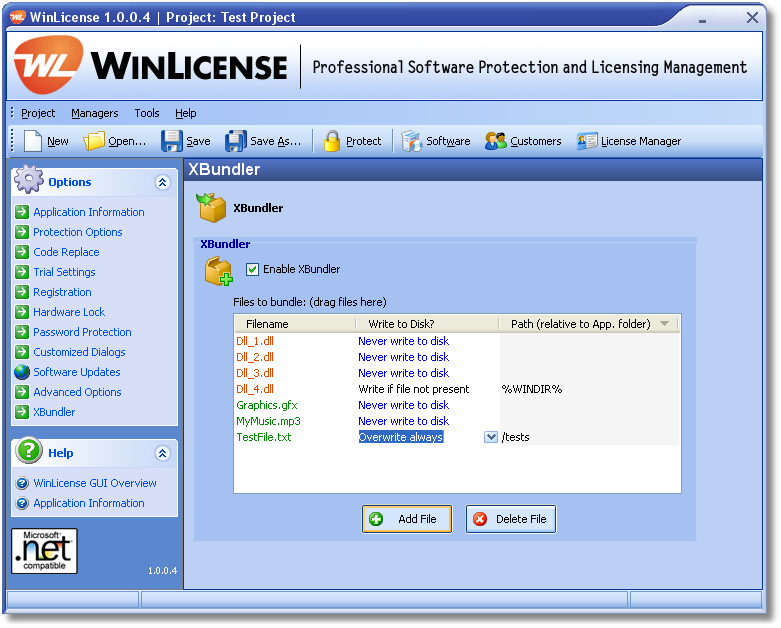 XBundler 1 software screenshot