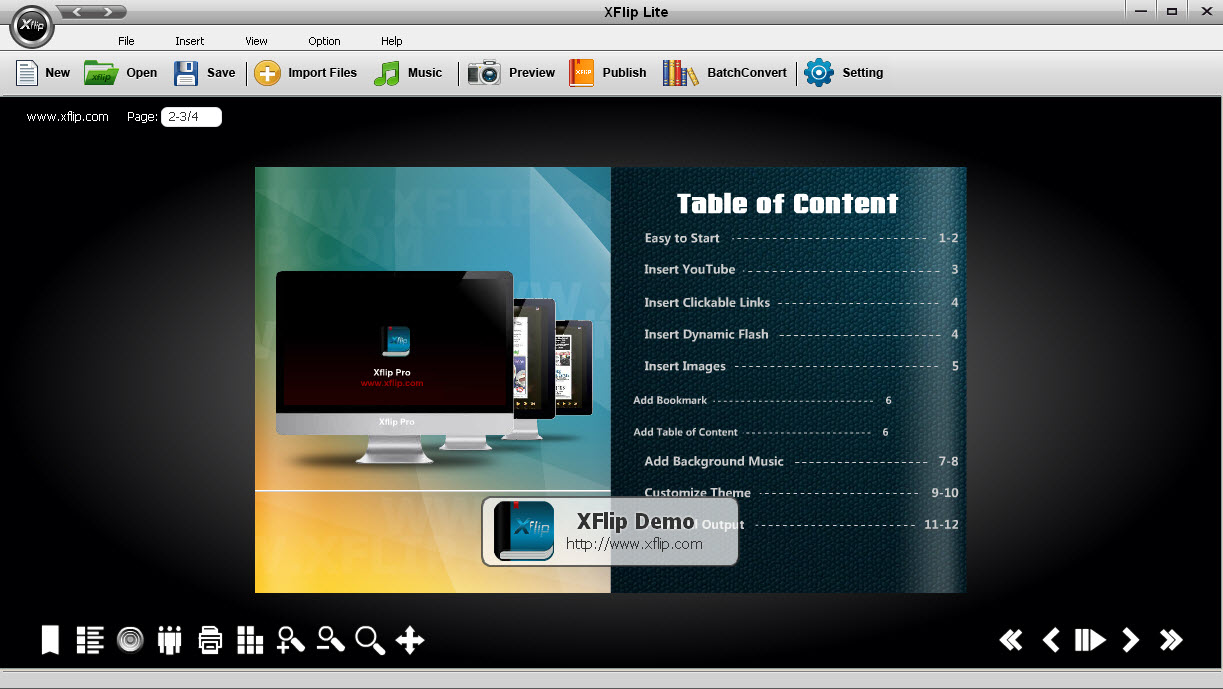 XFlip 2.0 software screenshot