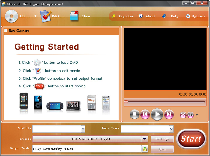 XFreesoft DVD Ripper 2.3.0.0 software screenshot