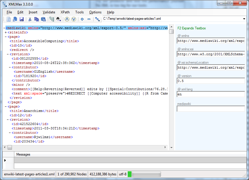 XMLMax 4.3.0.0 software screenshot
