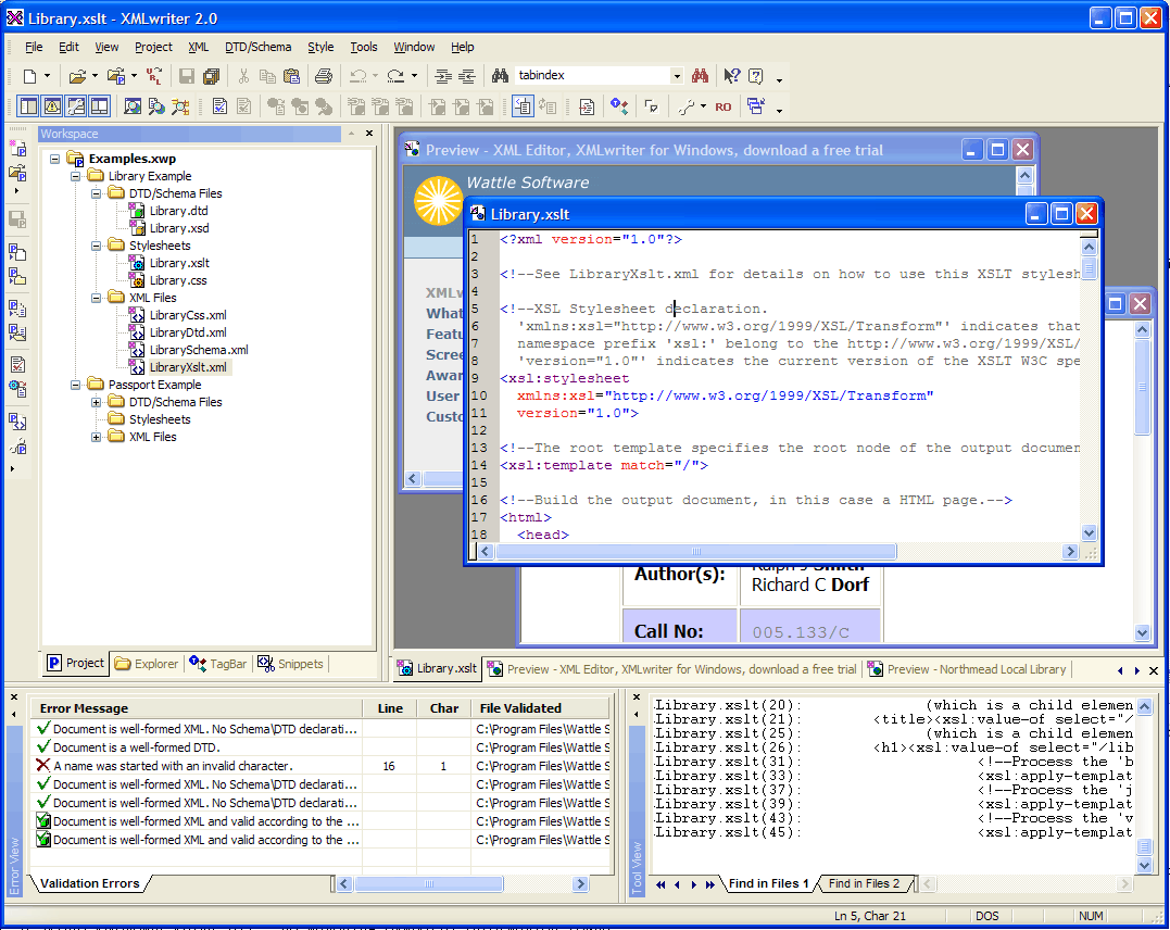 XMLwriter XML Editor 2.7 software screenshot