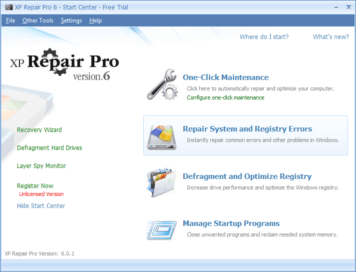 XP Repair Pro 6.0.6 software screenshot