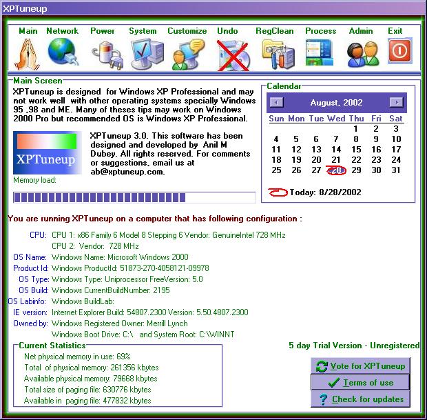 XPTuneup 3.0 software screenshot
